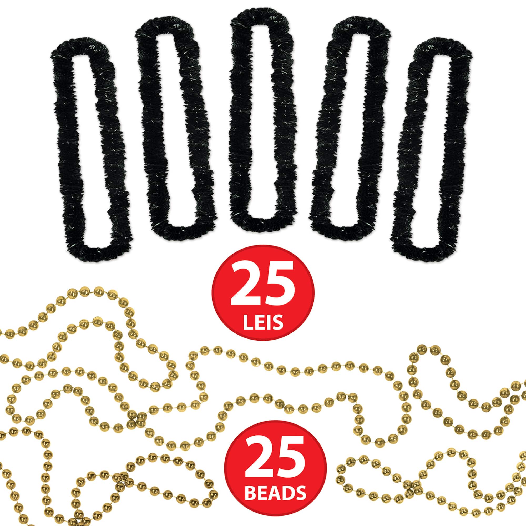 Beistle Black & Gold New Year Legacy Party Favor Kit for 50